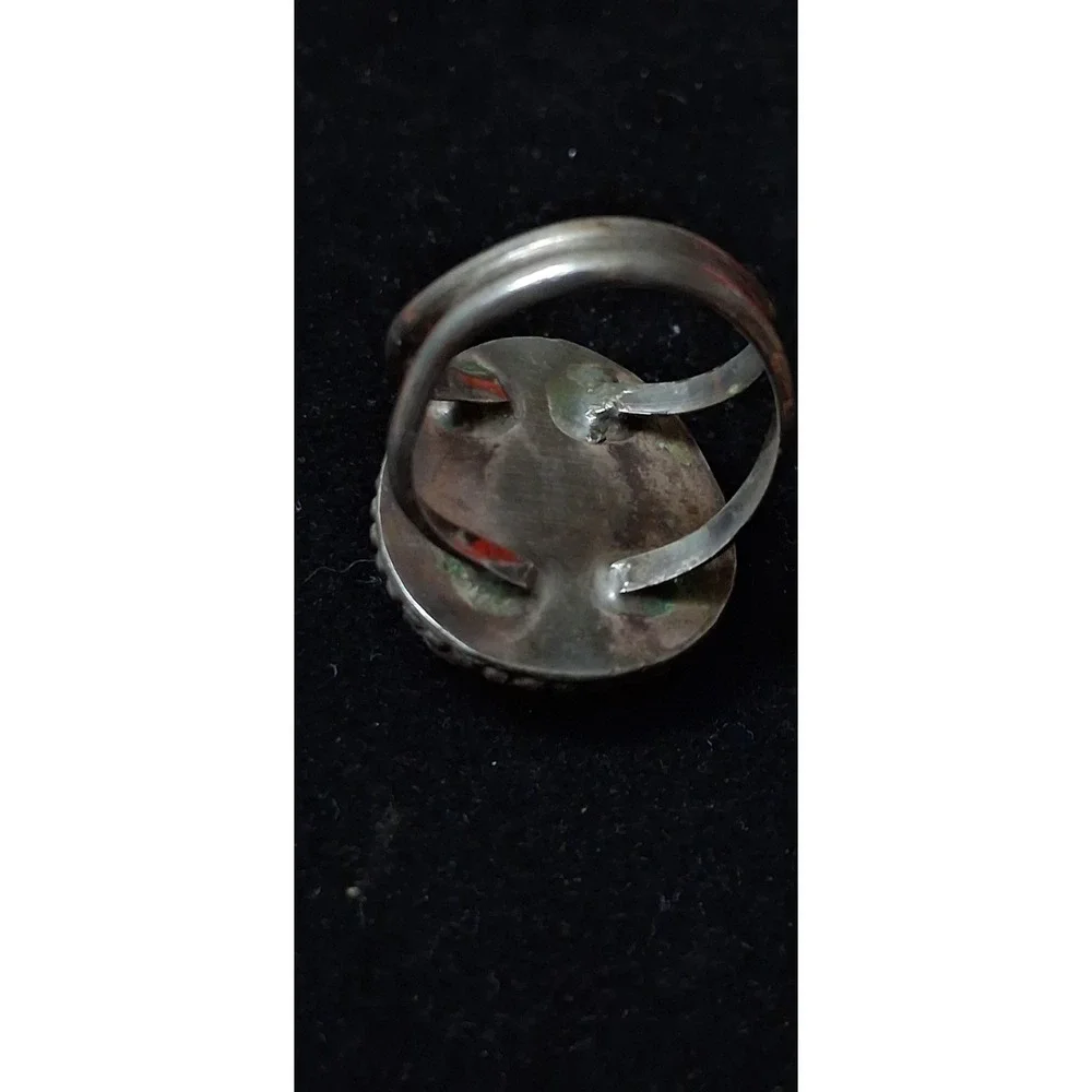 Vintage 925 Sterling Silver TIGER'S EYE Native American Handmade RING Size 11